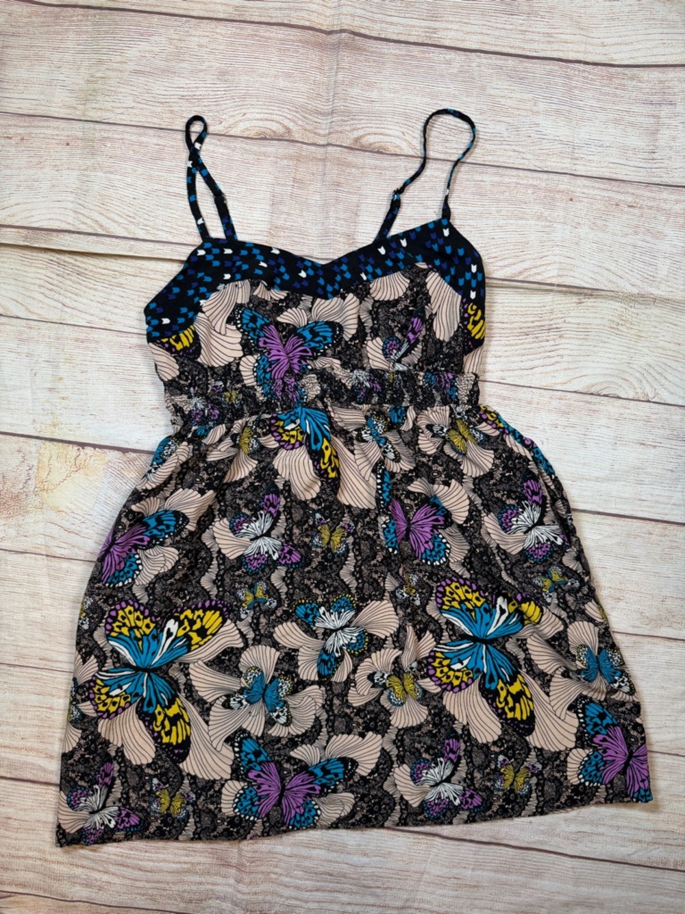 Floral Y2K Inspired Butterfly Print Fairy Babydoll Spaghetti Strap Sun Dress